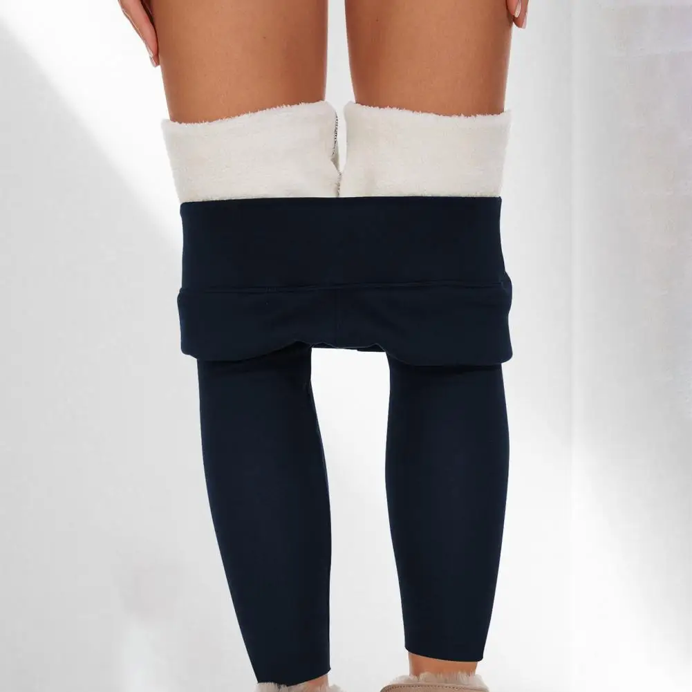

Зимние однотонные флисовые леггинсы, женские толстые брюки с высокой талией, теплые бархатные повседневные классические леггинсы на открытом воздухе, облегающие