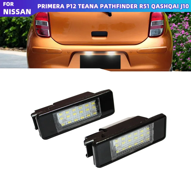 LED License Plate LightFor Nissan X-Trail T30 T31 Qashqai J10 J11 Primera P12 Pathfinder R51 Juke F15 License Plate Light