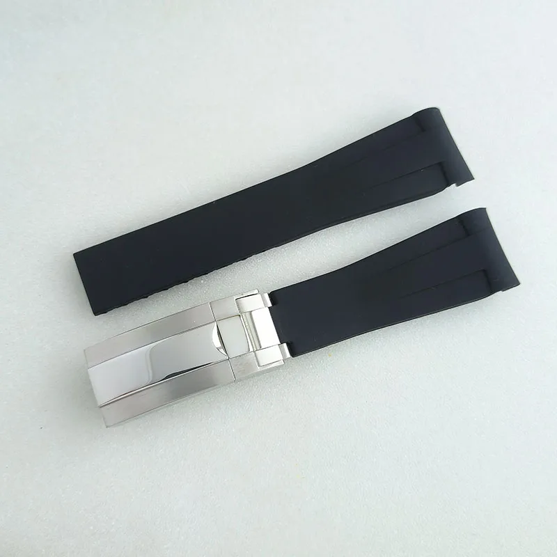 35 Accessori per cinturini Cinturino per orologio NH Materiale in gomma Interfaccia per corde Fibbia a piega singola Accessori per cinturino in gomma da 20 mm