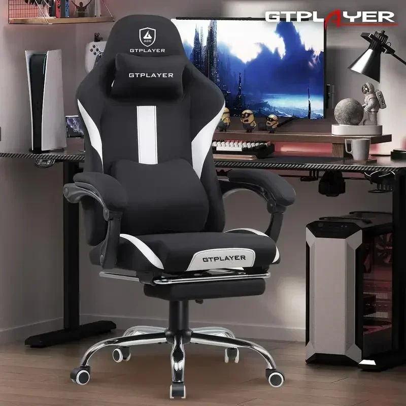 GTPLAYER Office Gaming Chair, with Pocket Spring Cushion and Memory foam lumbar pillow, Desk Chair Reclining