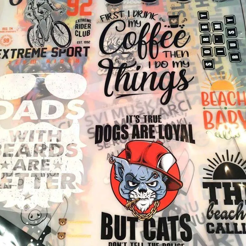 Custom colorful Heat Transfer for T-Shirt Vinyl Sticker Patch Washable Thermal Transfer Applique DIY Craft Decor for Pillow Cove