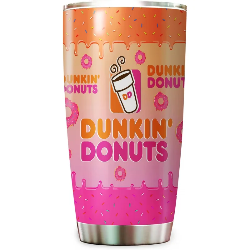 Insulated Tumbler Stainless Steel Dunkin Coffee Donuts Friend Vacuum Mug Travel Cup Tea Bottle With Lid Family 20 Oz