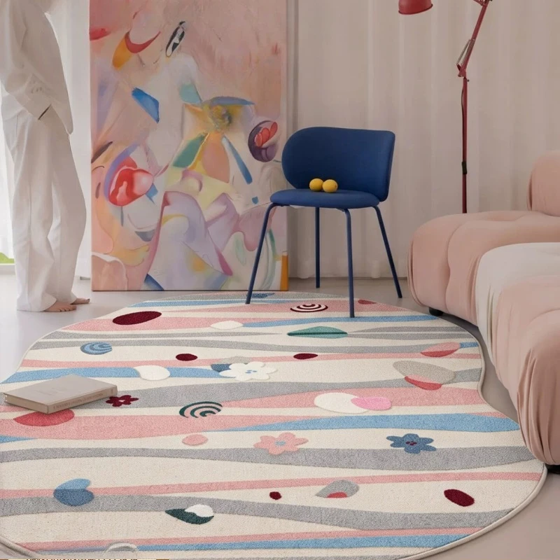 Irregular Shape Bedroom Decor Large Carpet Dopamine Color Carpets for Living Room Fluffy Soft Lounge Floor Mat Thicken Plush Rug