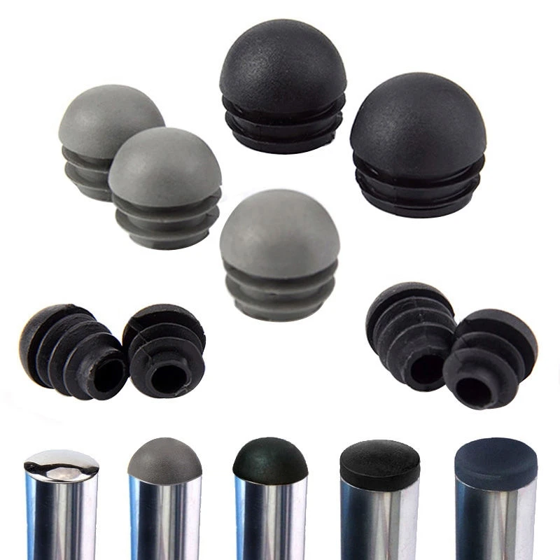 Plastic Tube Insert Plug 16-50mm Round Steel Pipe End Blanking Caps Non Slip Furniture Leg Decorative Dust Cover Floor Protector