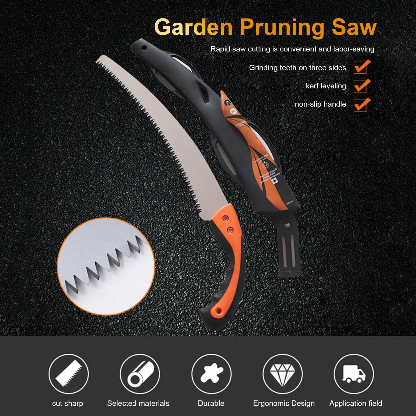 Garden Saw Household Hand-Pulled Saw Multifunction Cutting Wood Sharp Camping Garden Tree Prunch Saw Woodworking Hand Tool