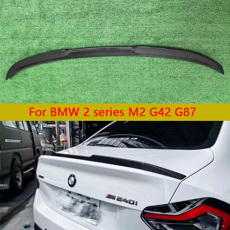 

For BMW 2 Series G42 M2 G87 M240i Carbon Fiber Tail fins Rear Trunk Spoiler Guide Wing Rear Wing Car Trunk Diverter VS Style