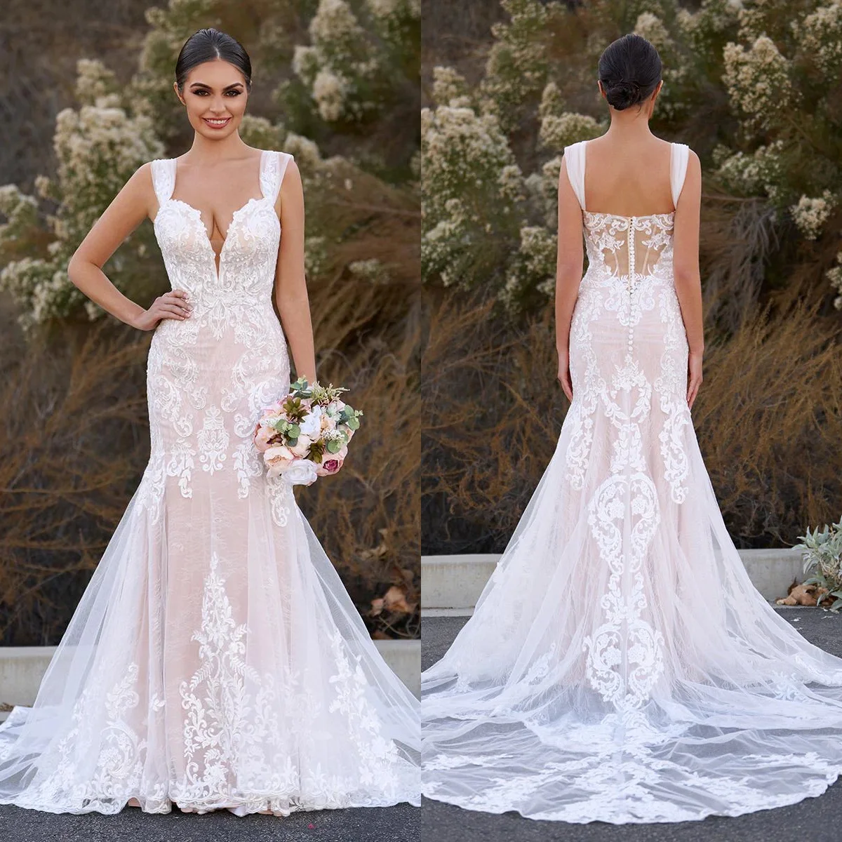 

Сексуальное кружевное свадебное платье русалки с глубоким v-образным вырезом без рукавов и открытой спиной, свадебное платье с длинным хвостом, свадебная вечеринка, официальное мероприятие на заказ