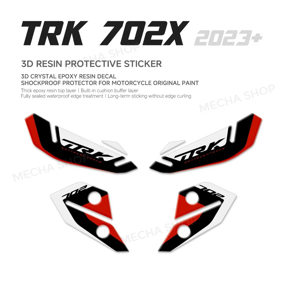 For Benelli TRK 702 / X 2023–2024 Handguard Decal Set Motorcycle 3D Epoxy Resin Sticker Protection Kit