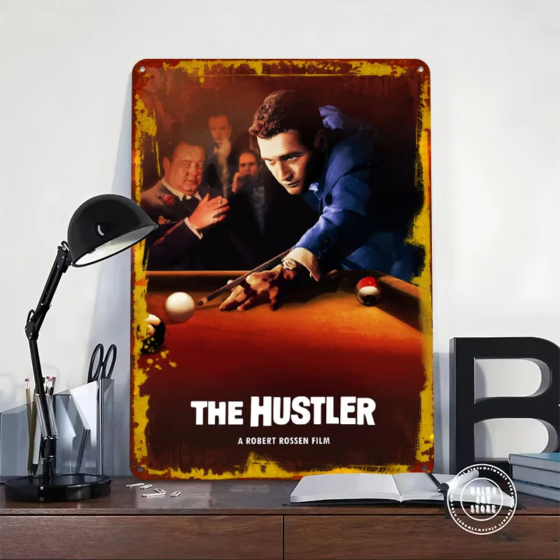 The Hustler Printed Poster Customized Retro Wall Art Vintage Metal Tin Signs for Home Office Decor Decoration Bedroom Coffee Bar