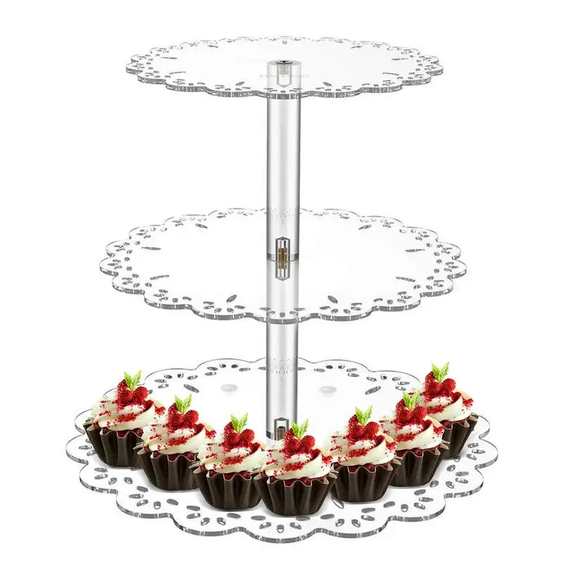 

3 Layer Cake Stand Fruit Plate Tray Display Cupcake Holder Cake Stand Hardware Holder For Wedding Party Making Resin Cupcake