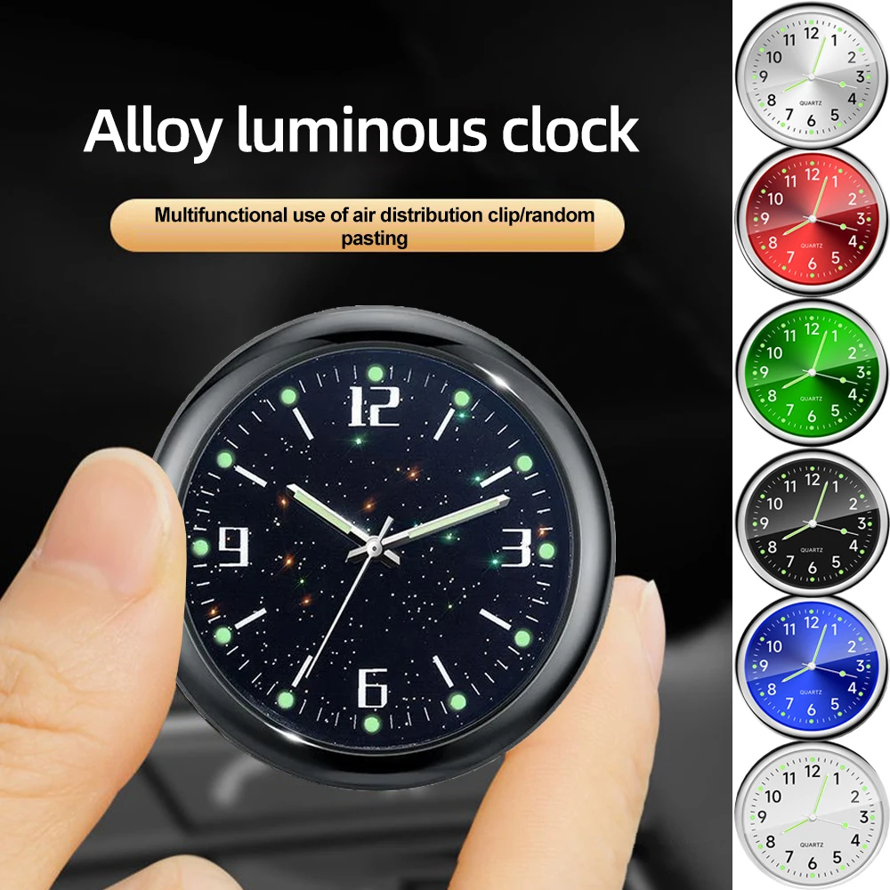 Car Mini Luminous Instrument Clock Car Air Outlet Quartz Clock Waterproof Air Outlet Clock Display Instrument Car Accessories