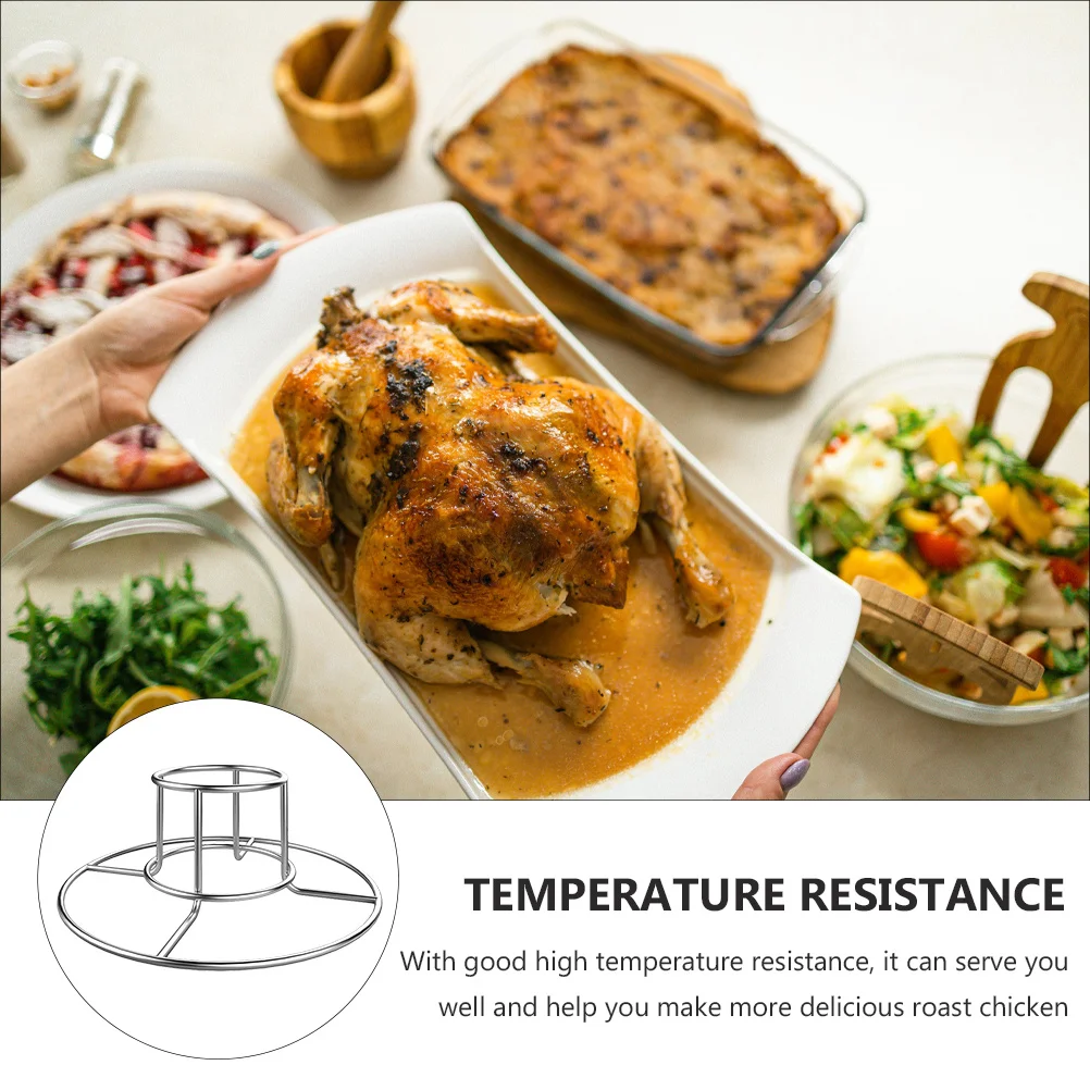 

2Pcs Round Beer Stand Chicken Roasting Rack Stainless Steel Bbq Grill Holder Outdoor Chicken Grill Rack Durable Cooking