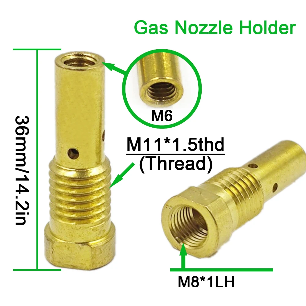 Welding Replacement 14AK MIG/MAG Gas Nozzle Holder With M11x1.5 Thd Thread Welding Torch Connecting Rods For Binzel MB-14AK