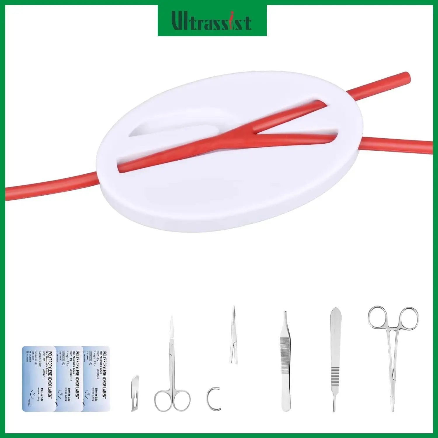 Ultrassist Vascular Anastomosis Suture Training Kit Includes Vascular Suture Plactice Materials for Medical Students Education