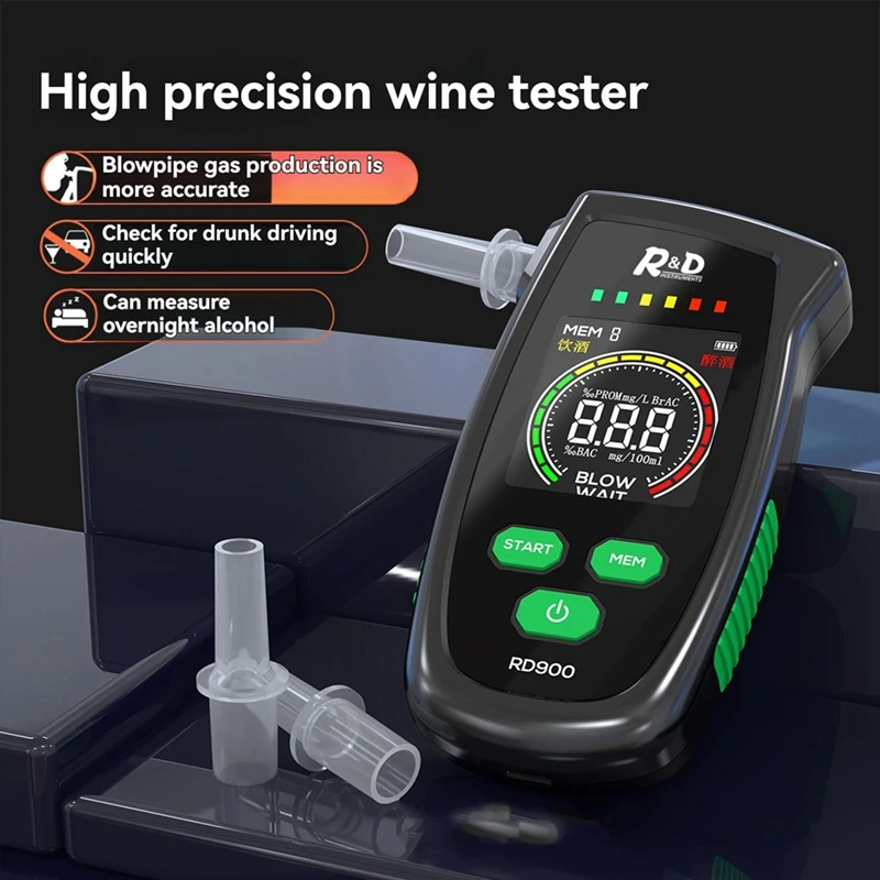 WIK-nbAlcol tester digitale per l'alito con schermo LCD portatile