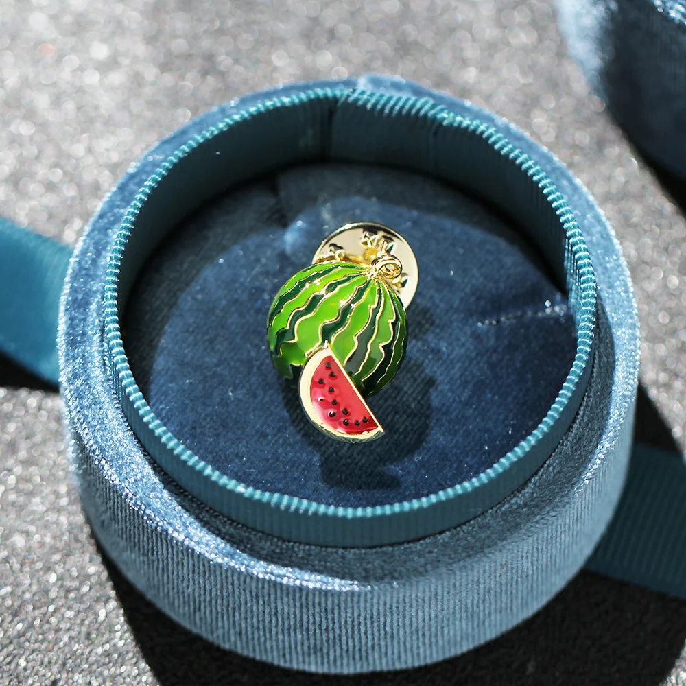Summer Small Watermelon Brooch Cute Fruit Brooch for Clothes To Prevent Showing Skin