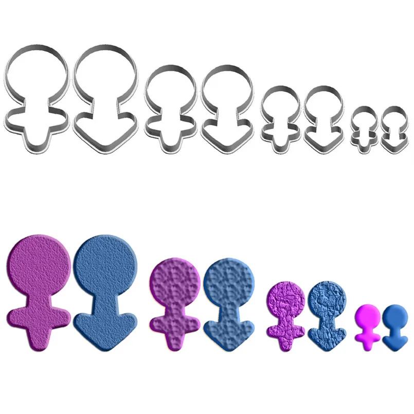 Four Specifications Cartoon Human Image Gender Markers,Plastic Molds,Cake Fondant Tools,Cookie Sushi and Fruits Cutters