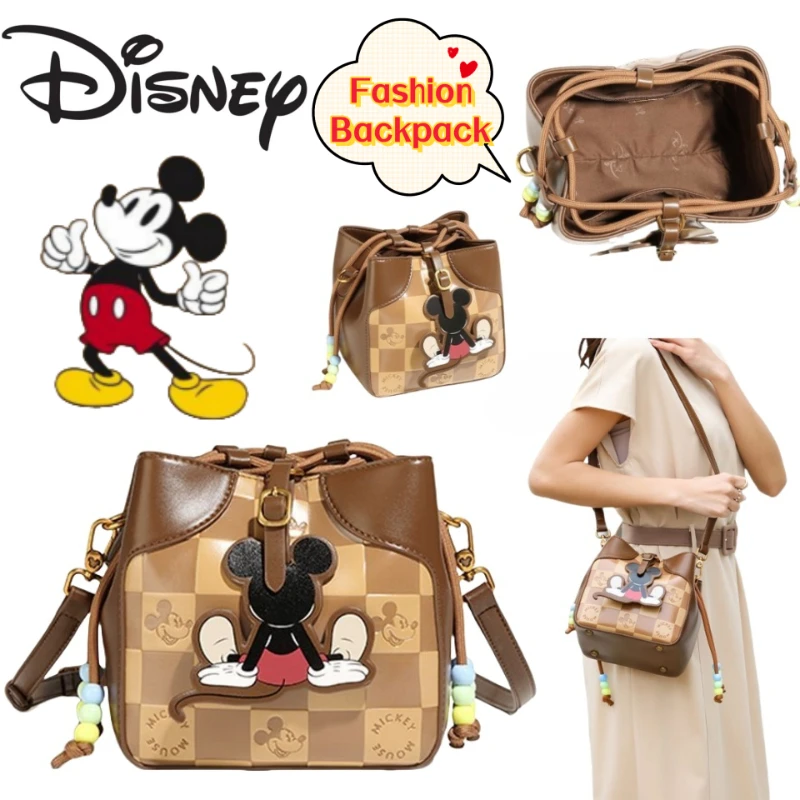 

Disney Mickey and Minnie Anime Merchandise Two dimensions Shoulder Bag Cute and Sweet Fashionable Square Crossbody Bag for Girls