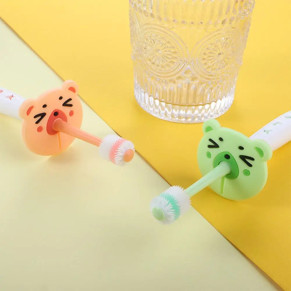 

Cleaning Nano Bristle Short Handle Teeth Care 360 Degree Silicone Toothbrush Oral Care Brush Baby Training Teeth Brushes