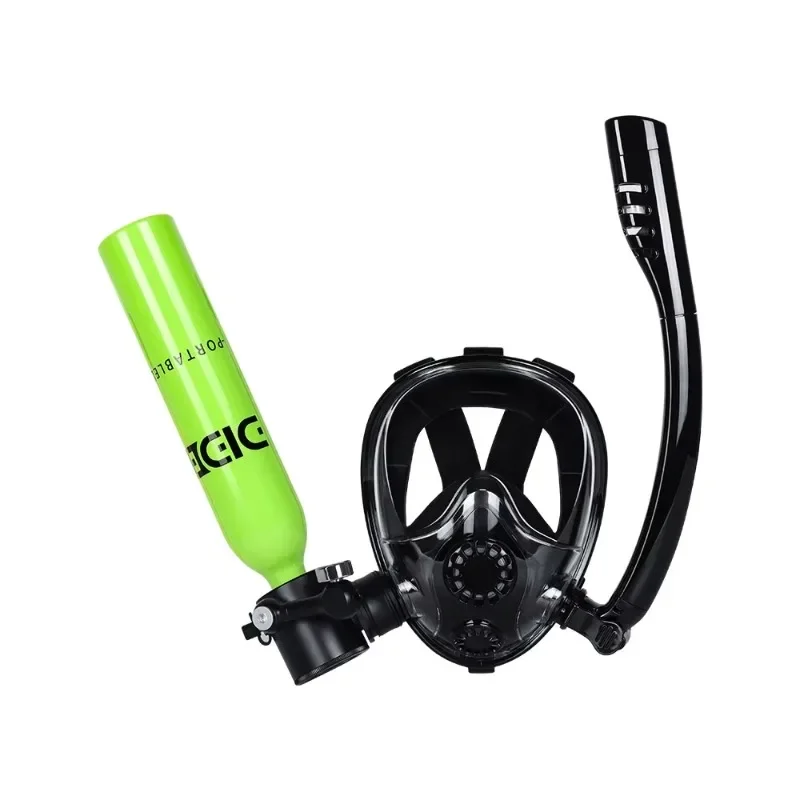 Underwater 10-15Mins  0.5L Snorkel Full Face Mask With Lung Air Tank