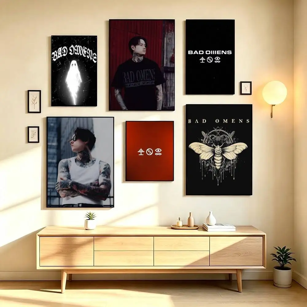 B-Bad Omens Metalcore Band Poster High Quality Dorm Living Room Aesthetic Wall Decoration Painting Stickers Gift