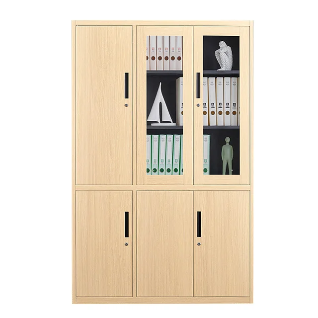 Home Office Furniture Wooden Like 6 Doors Metal Filing Cabinet Iron Steel Storage Clothes Locker