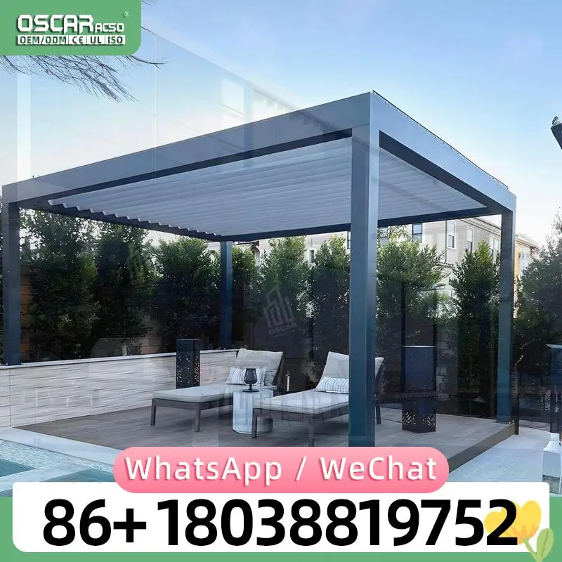Durable Aluminum Louvered Pergola Weatherproof Innovative Garden Patio Backyard Deck Germany USA Outdoor Retractable Canopy Shad