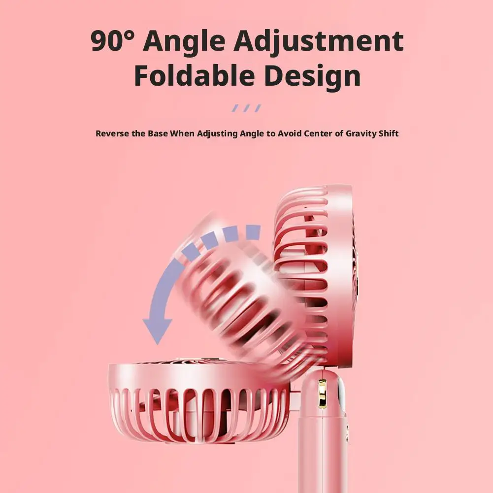 Mini Handheld Fan USB Rechargeable Digital Display Cute Portable Neckband Desktop Cooler Aroma Air Fan for Outdoor Travel image 5