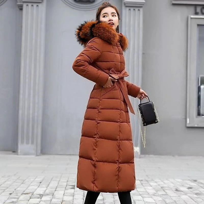 Manteau d'hiver coréen pour femmes, veste longue rembourrée avec isolation thermique, vêtements d'extérieur, nouvelle version 2025