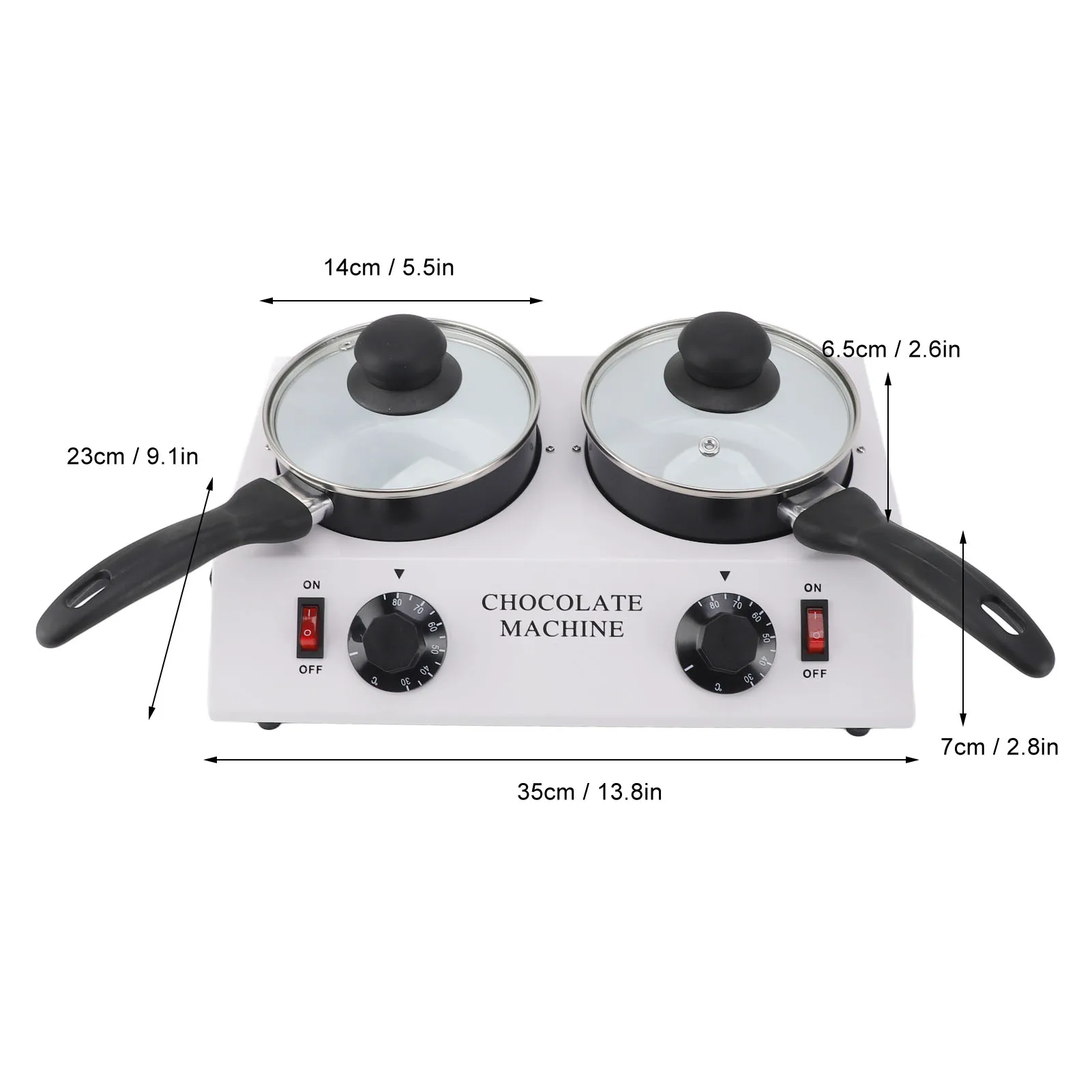 2 خزانات آلة صهر الشوكولاتة درجة حرارة ثابتة الألومنيوم غير عصا آلة الشوكولاته اليدوية 2 كجم
