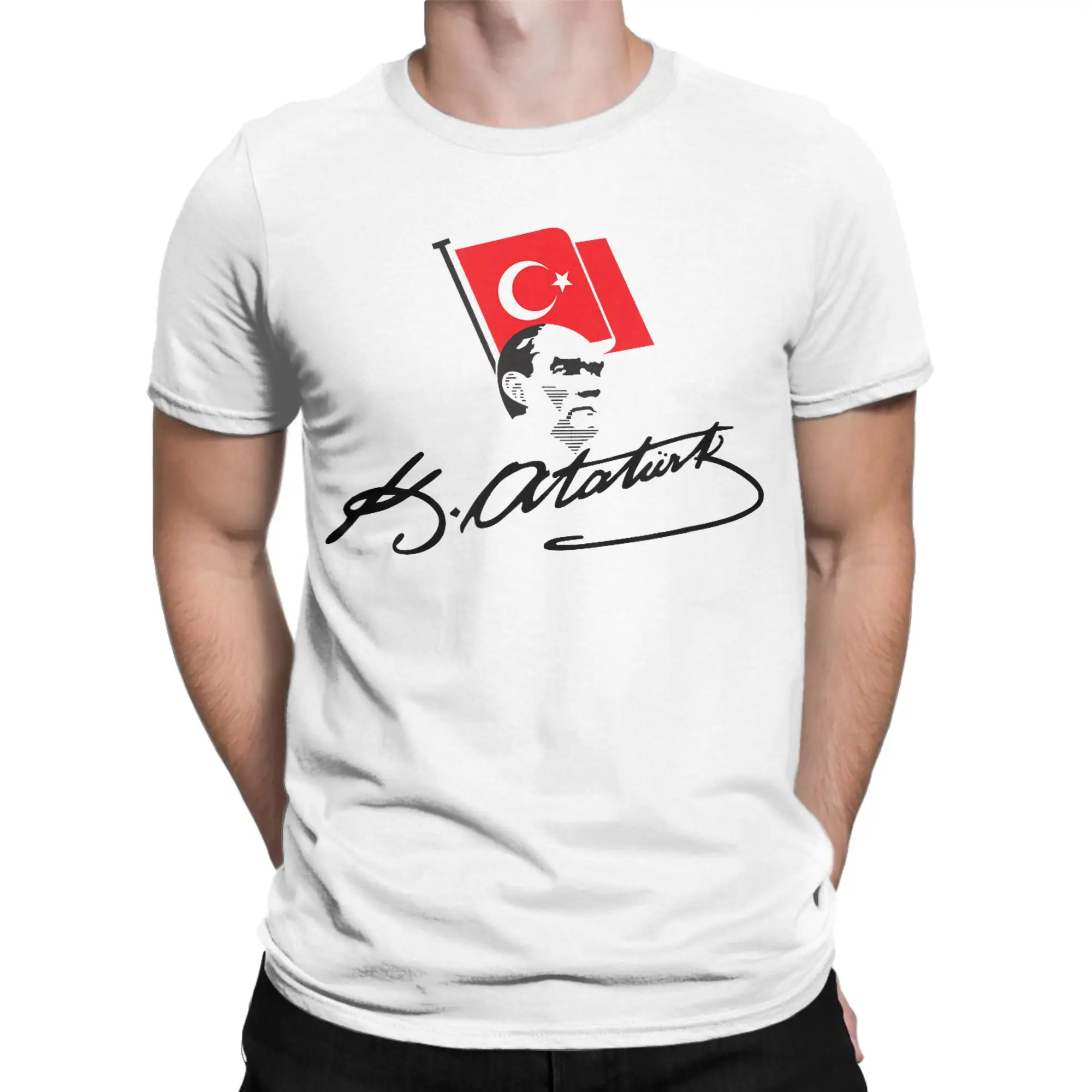 Vintage Mustafa Kemal Ataturk Signature Turkey T-Shirts Men O Neck Pure Cotton T Shirt  Short Sleeve Tee Shirt Gift Idea merch
