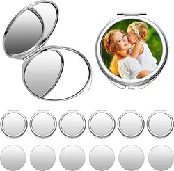 Free Shipping 20Pcs/Lot Sublimation Blanks Metal Pocket Compact Mirror Travel Makeup Mirror For Women Men Home Travel Use
