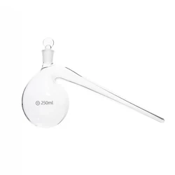 250mL Retort With Ground - in Glass Stopper Borosilicate 3.3 Glass Distillation Distilling Flask Laboratory Chemistry Curved Nec