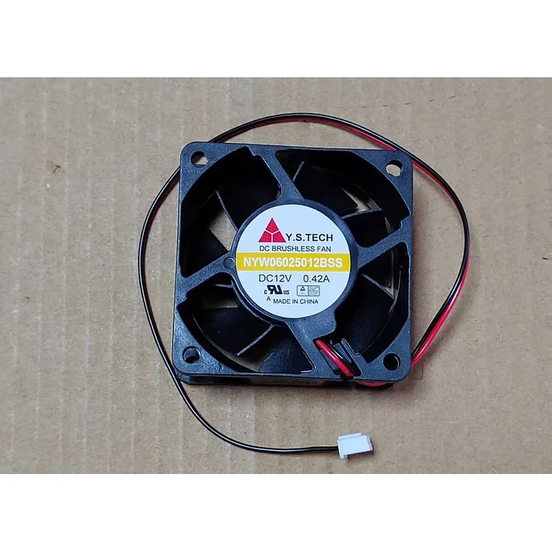 MY For Y.S.TECH 6025 NYW06025012BSS DC12V 0.42A 6CM 2pin cooling fan