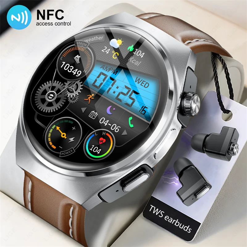 LIGE New T96 Smart Watches 2 in 1 With Earbuds HIFI Earbuds SmartWatch With Speaker Tracker Bluetooth calling Man Sports Watch 