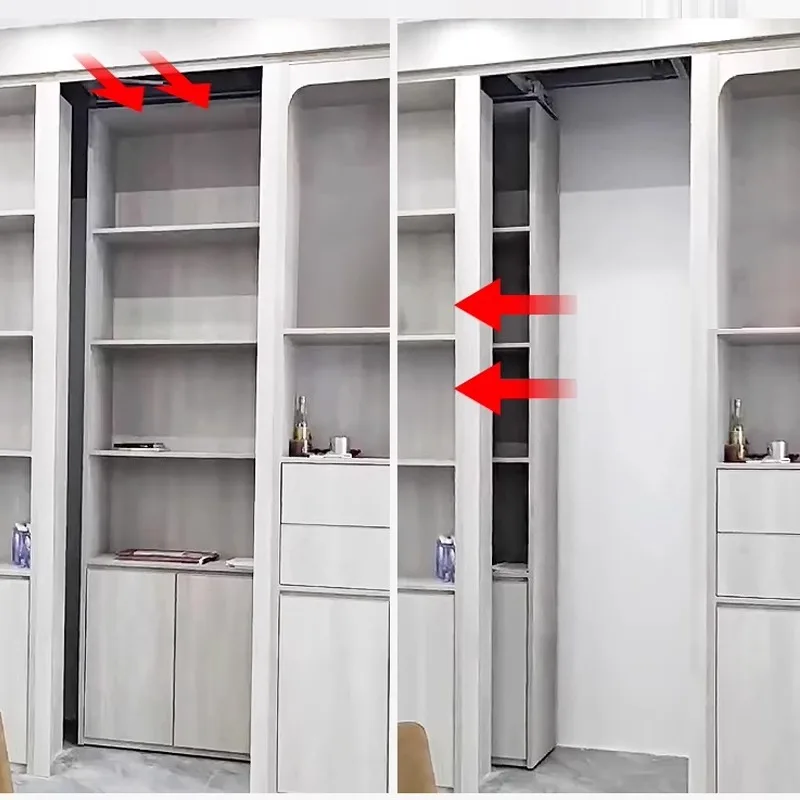 Intelligent electric retraction pan secret room cabinet door slide rail system hardware accessories bookshelf hidden