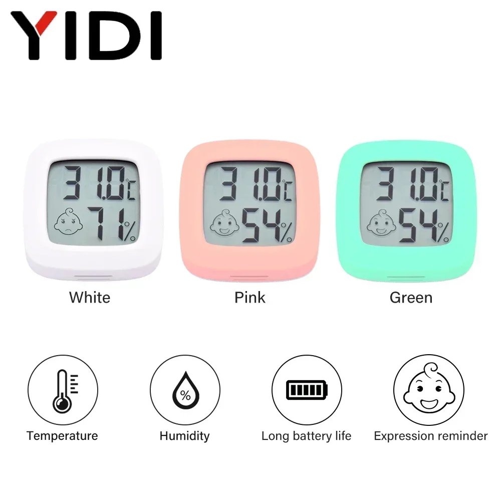 Mini LCD Digital Smiley Thermometer Hygrometer Indoor Temperature Humidity Sensor Detector Gauge Meter Weather Station For Home