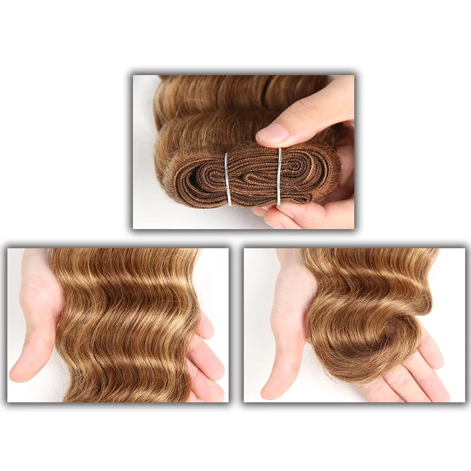 Paquetes de Cabello Humano Brasileño Body Wave P4/27 P6/27 Rojo 99J Ombre T1B/27 Extensiones de Cabello Remy Doble Drawn para Negras 2