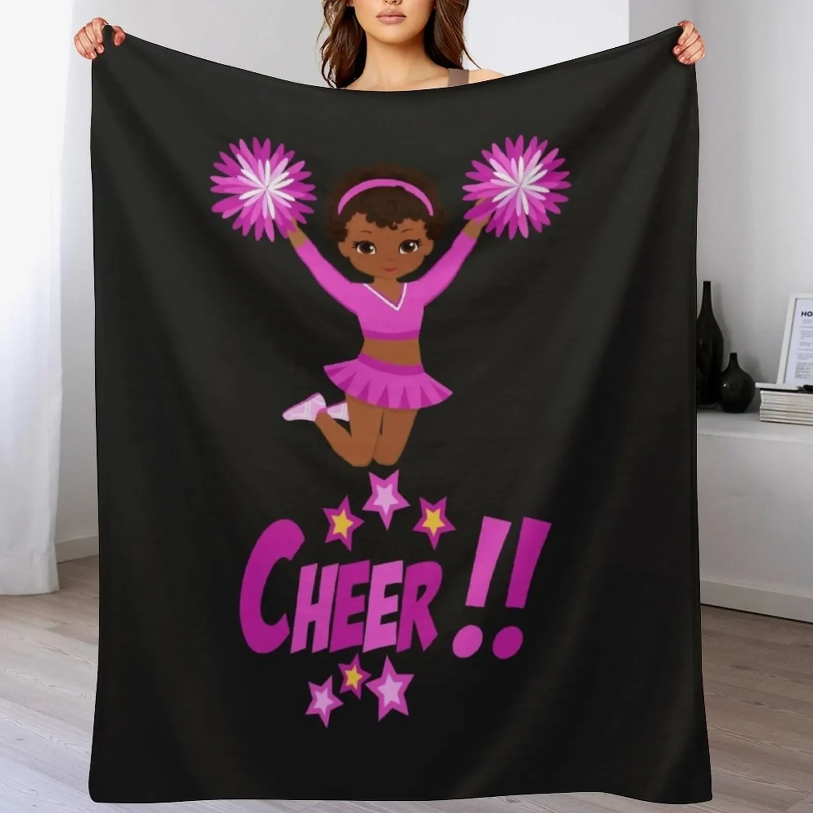 

Cheerleader Throw Blanket Warm Flannel Blanket for Couch Chair Bedroom