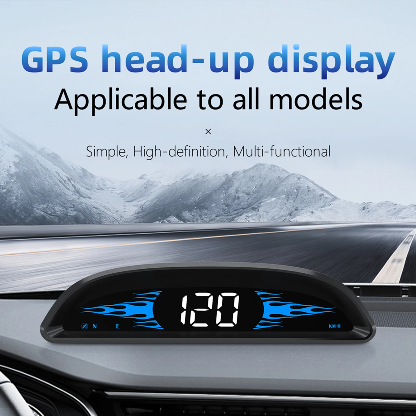 Car Head-up Display Digital GPS Navigation Speedometer GPS Dual System Display Screen with Speed/Time/Direction/Mileage Vehicle