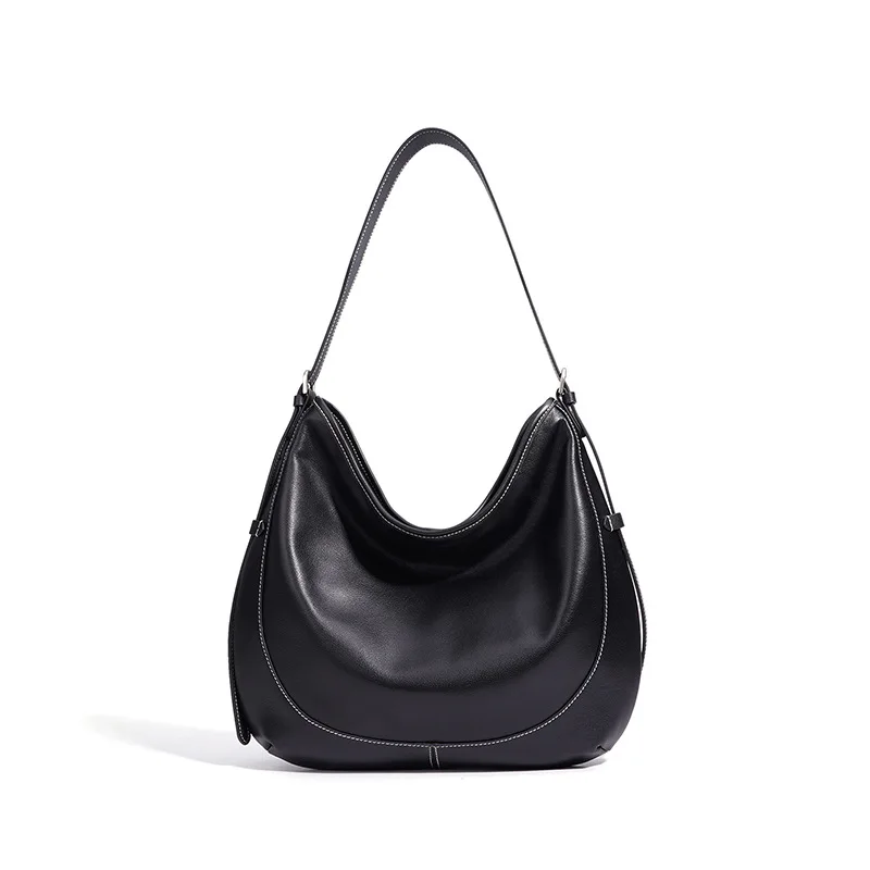 

Luxury Handbags Female Commuting Underarm Bags Vintage Genuine Leather Women Large Shoulder Bag Soft Leather Cowhide Tote Bags