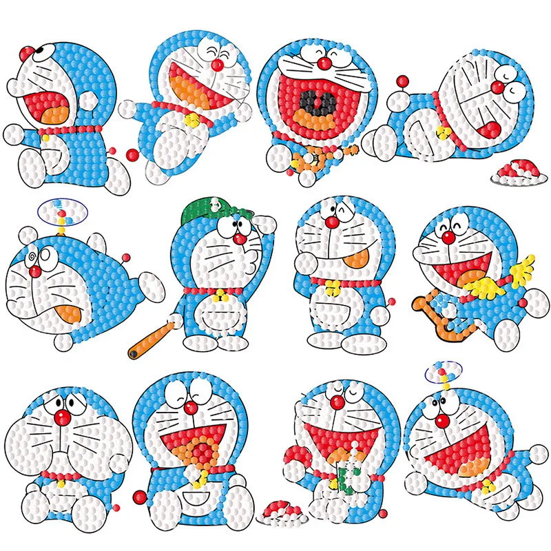New Arrival DIY Diamond Painting Stickers Doraemon SpongeBob Series Adorable Cartoon Design Creative Handmade Gifts for Kids