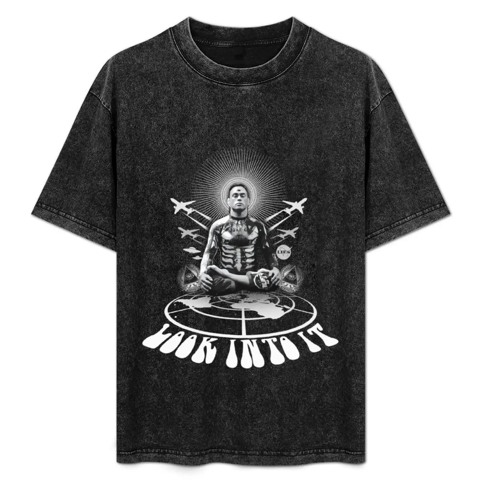 Camiseta Eddie Bravo LOOK INTO IT 3rd EYE WIDE OPEN Edition, camiseta minimalista de cuello redondo lisa