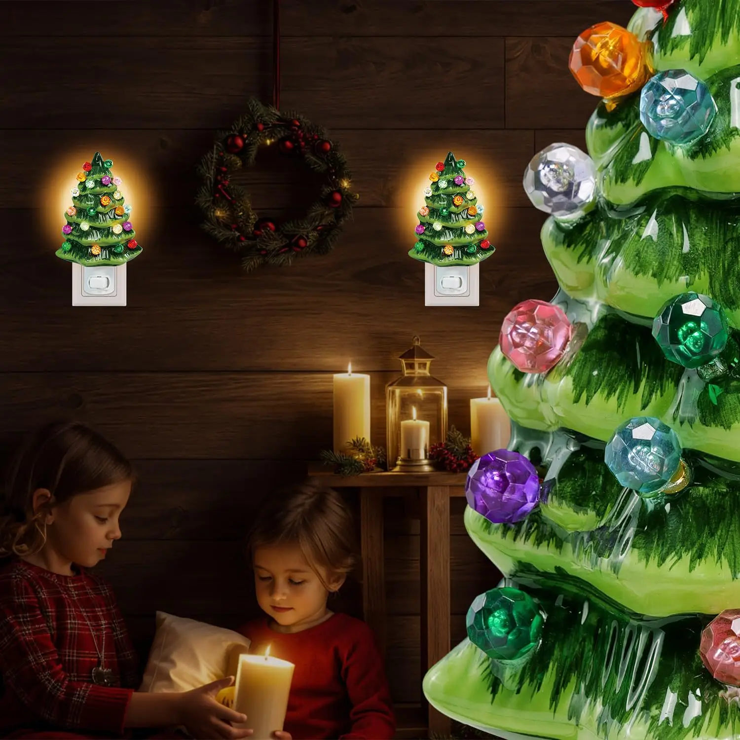 Christmas Tree Night Lamp Electric US Plug LED For Halloween Christmas Room Decoration Cute Children\'s Night Light Holiday Gifts