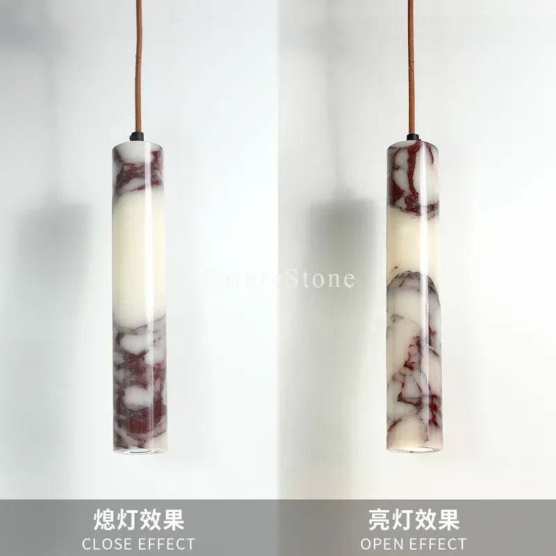 Modern natural purple marble bedroom creative bedside chandelier B & B apartment villa model room decorative lamp
