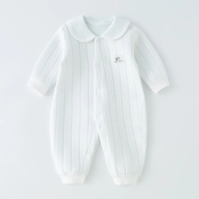 Newborn Girls Baby Spring Rompers Boys Long Sleeve Striped Jumpsuit Infant 100% Cotton Bodysuits & one-pieces