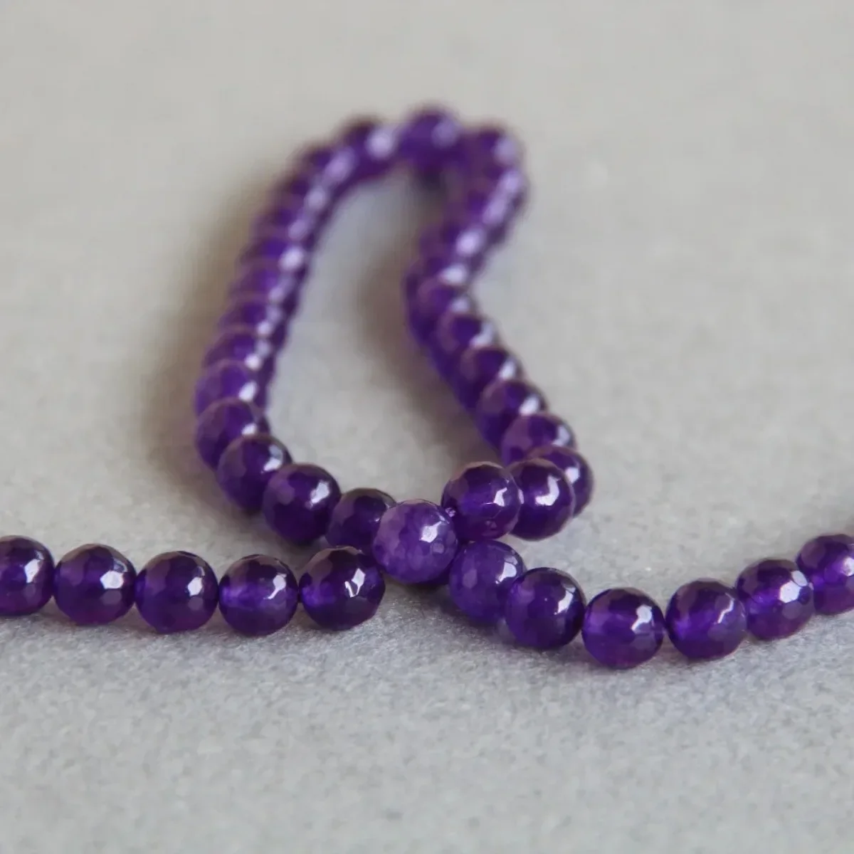8mm Faceted Purple Jade Beads Round Chalcedony Loose DIY Natural Stone 15inch Jewelry Making Fitting Female Accessory Crafts