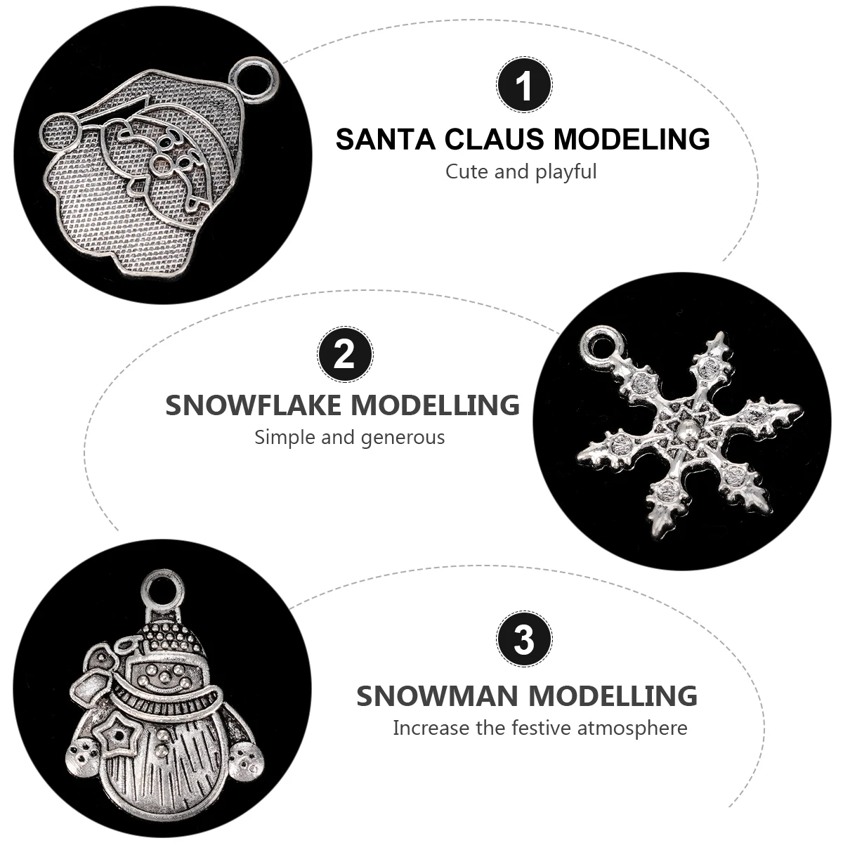 

63Pcs Christmas Santa Pendants Alloy DIY Jewelry Making Charm Key Chain Necklace Festival Handmade Craft Accessories