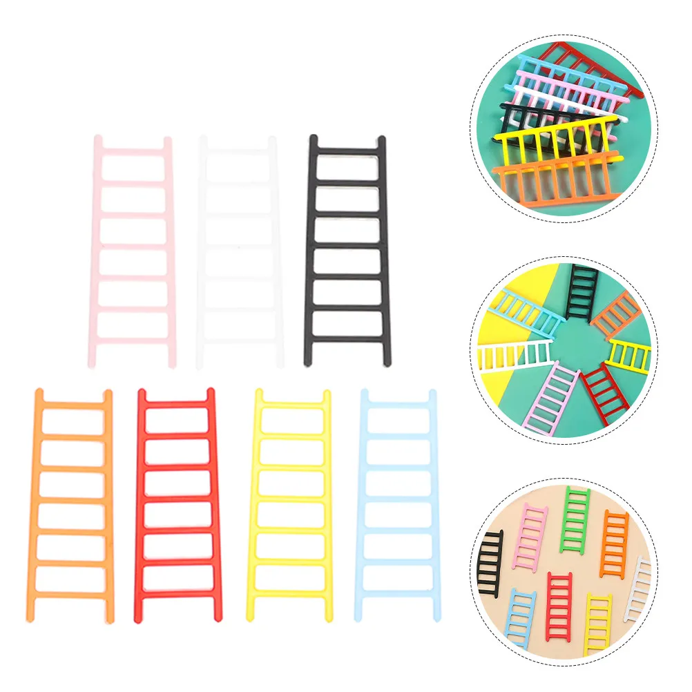70Pcs Plastic Mini House Ladder Small Staircase Colorful Furniture Accessories Cake Decoration Fairy Garden Bird Climbing Ladder