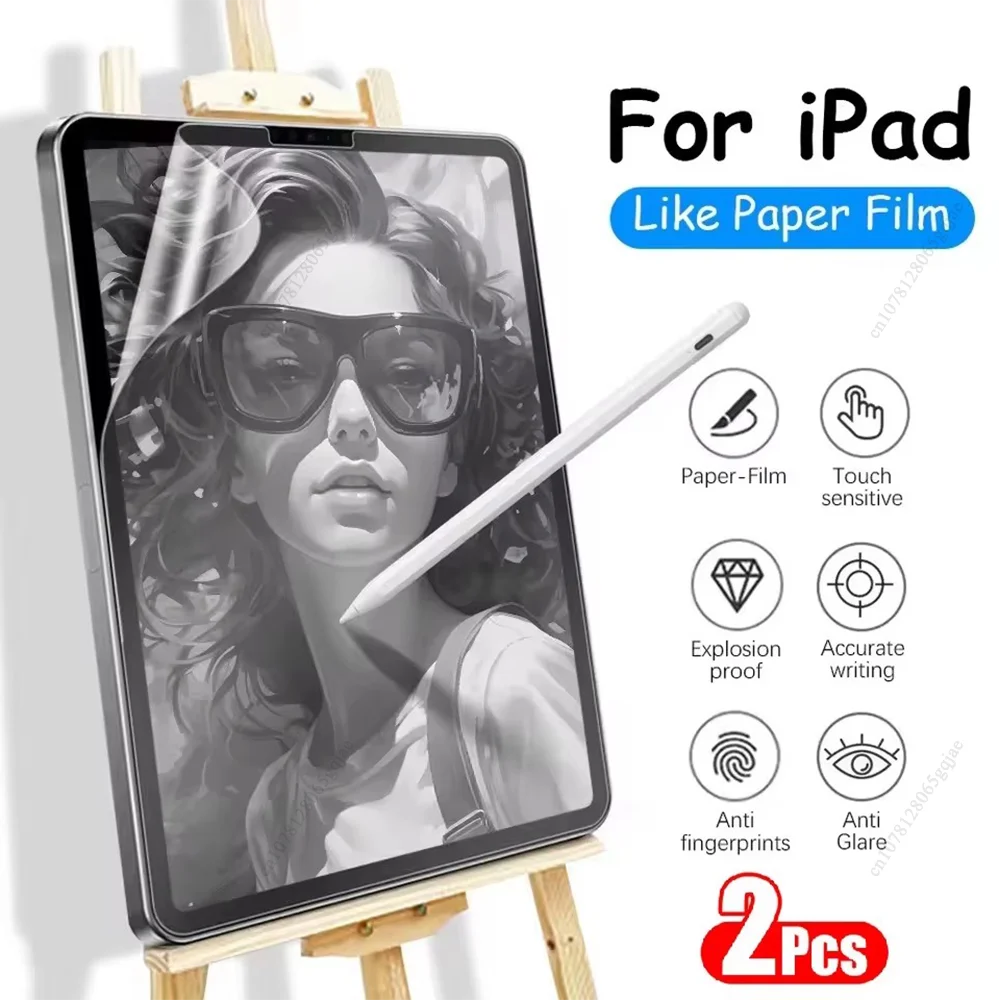 2PCS Paperlike Screen Protector For iPad 13 11th M4 M5 12.9 Air 11 M2 M3 5 4 3 10 9 9th 10th Generation Mini 6 7 Feel Paper Film